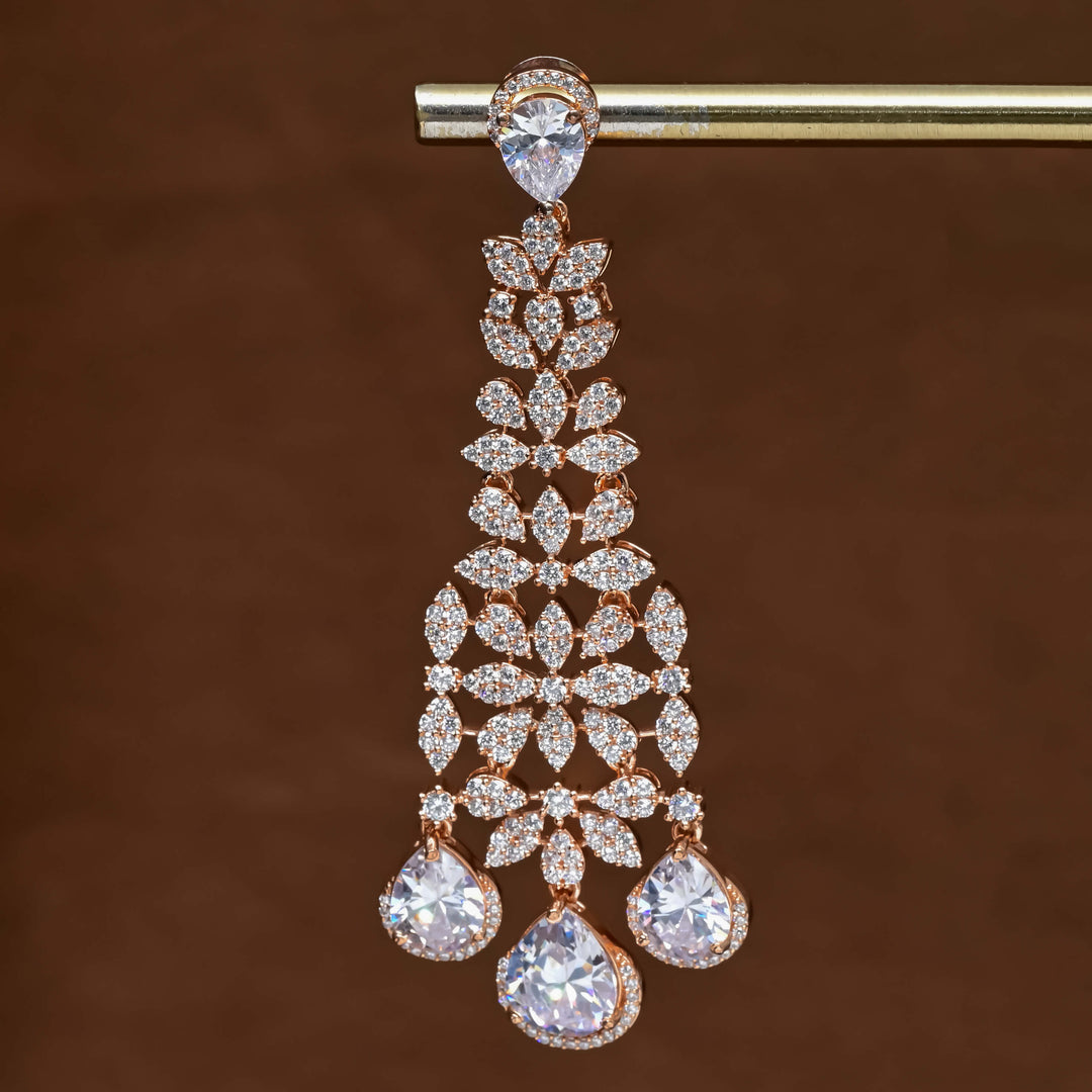 CZ Rose Gold Earrings