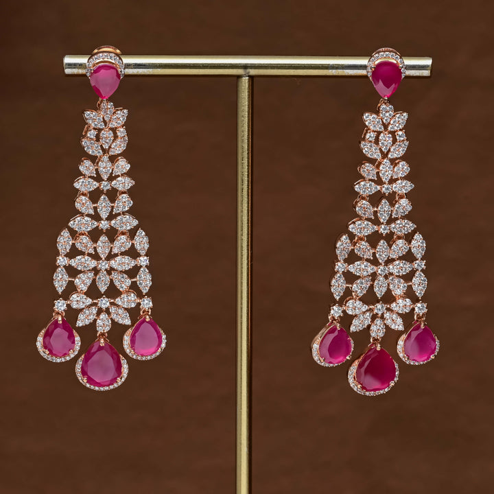 CZ Rose Gold Earrings