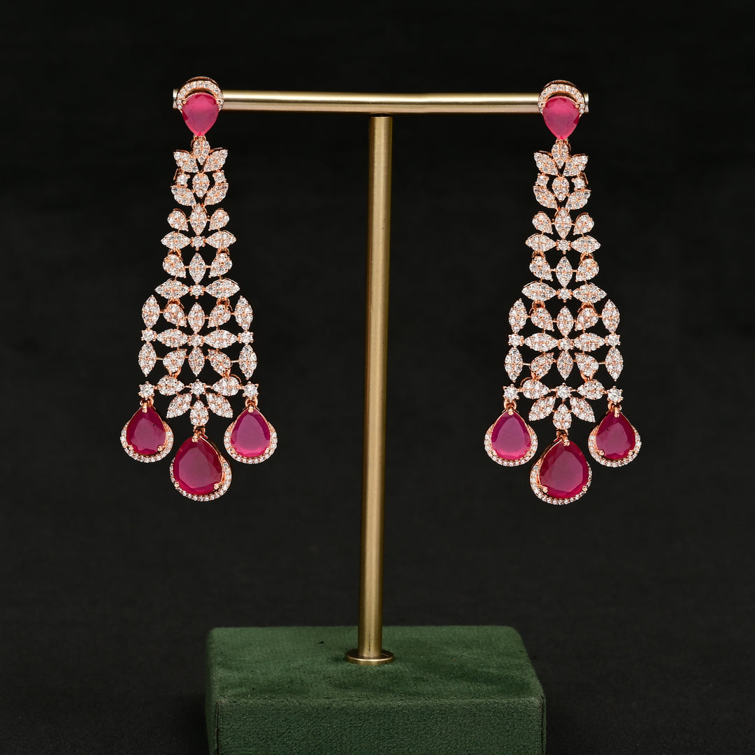 CZ Rose Gold Earrings