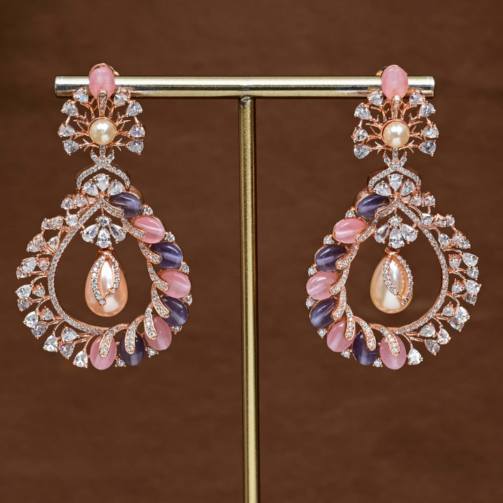 CZ Rose Gold Earrings