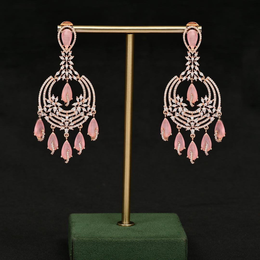 CZ Rose Gold Earrings