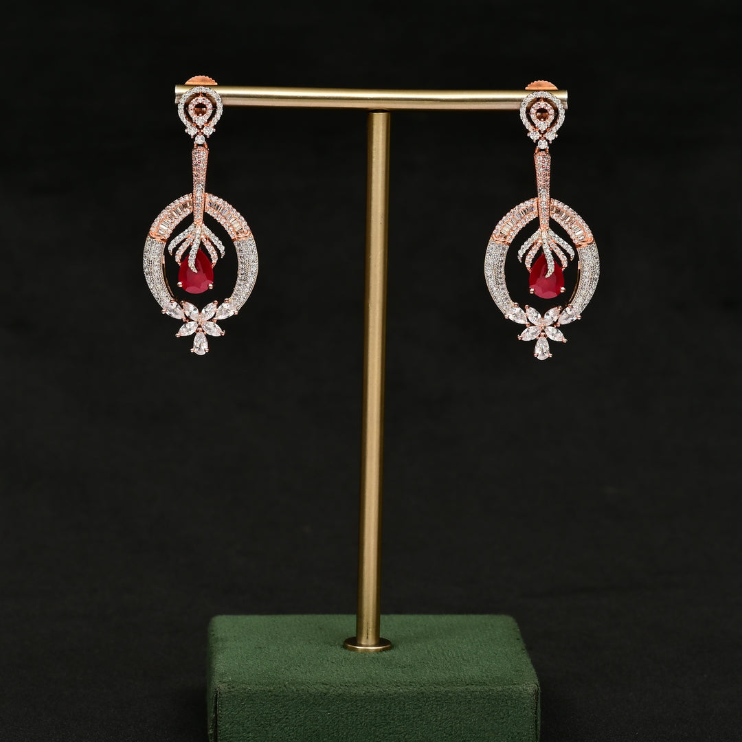 CZ Rose Gold Earrings