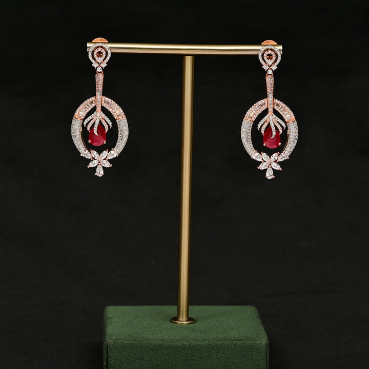 CZ Rose Gold Earrings