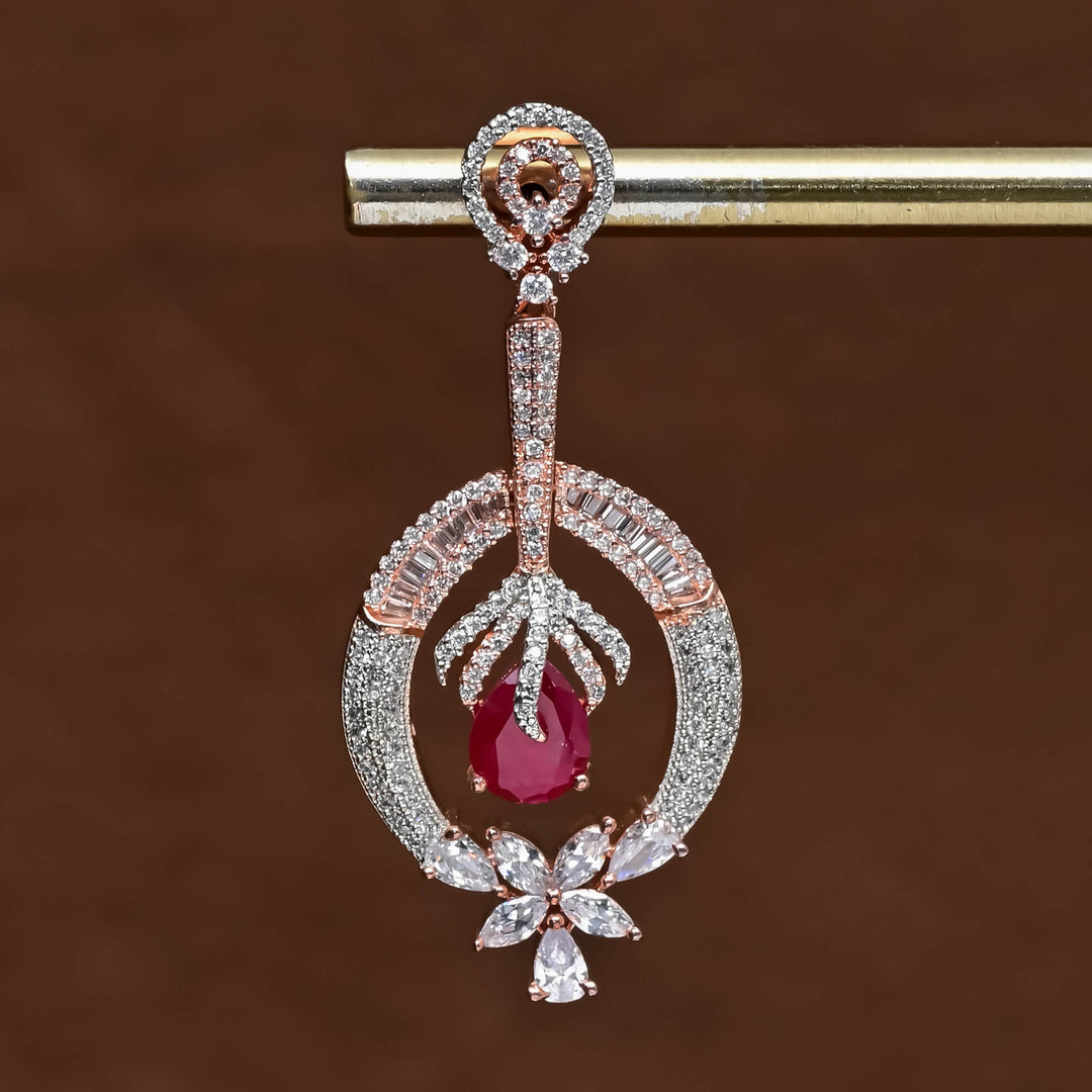 CZ Rose Gold Earrings