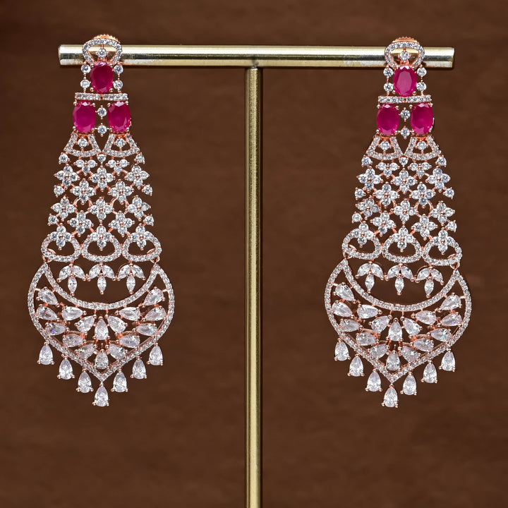 CZ Rose Gold Earrings