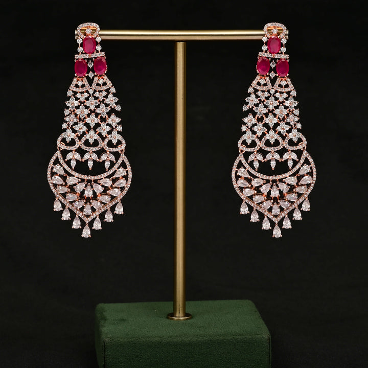 CZ Rose Gold Earrings
