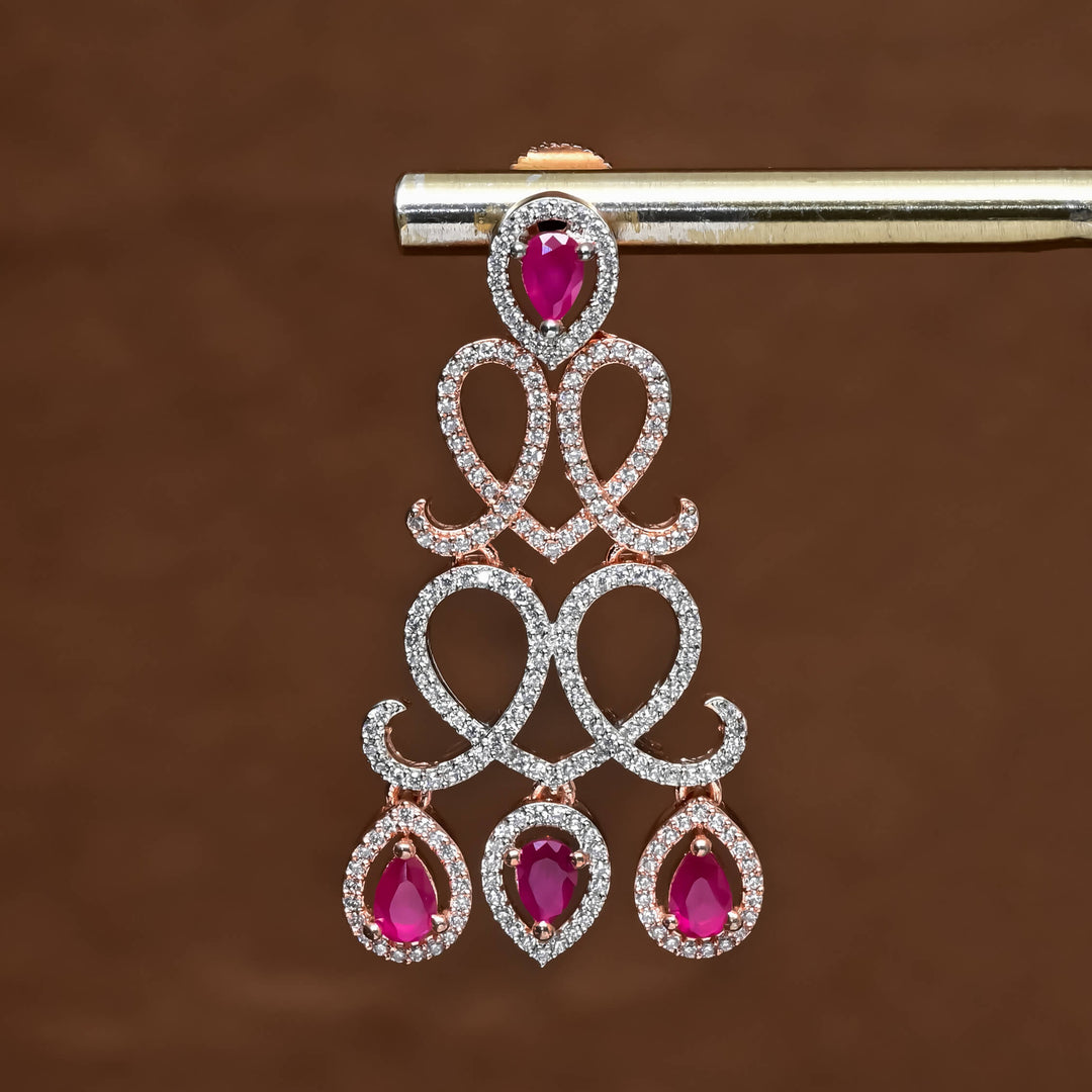 CZ Rose Gold Earrings