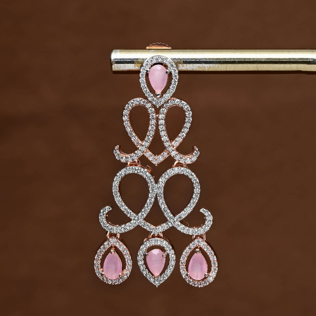 CZ Rose Gold Earrings
