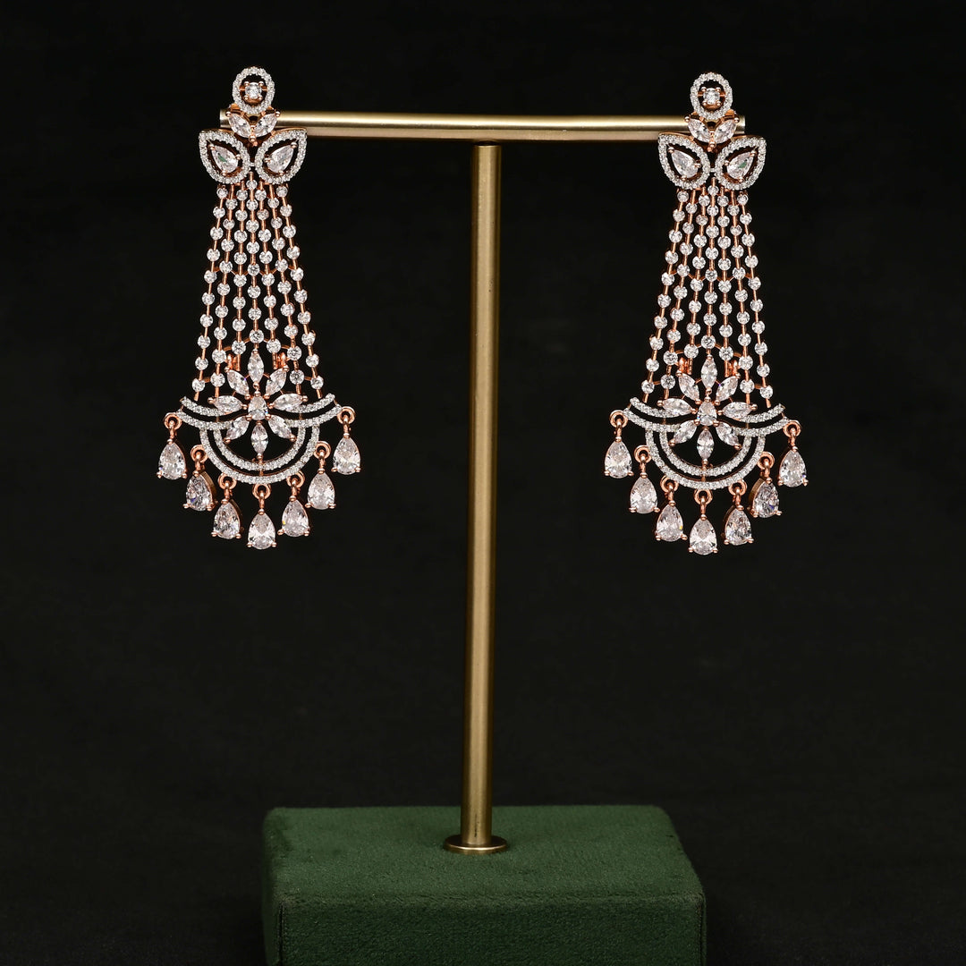 CZ Rose Gold Earrings