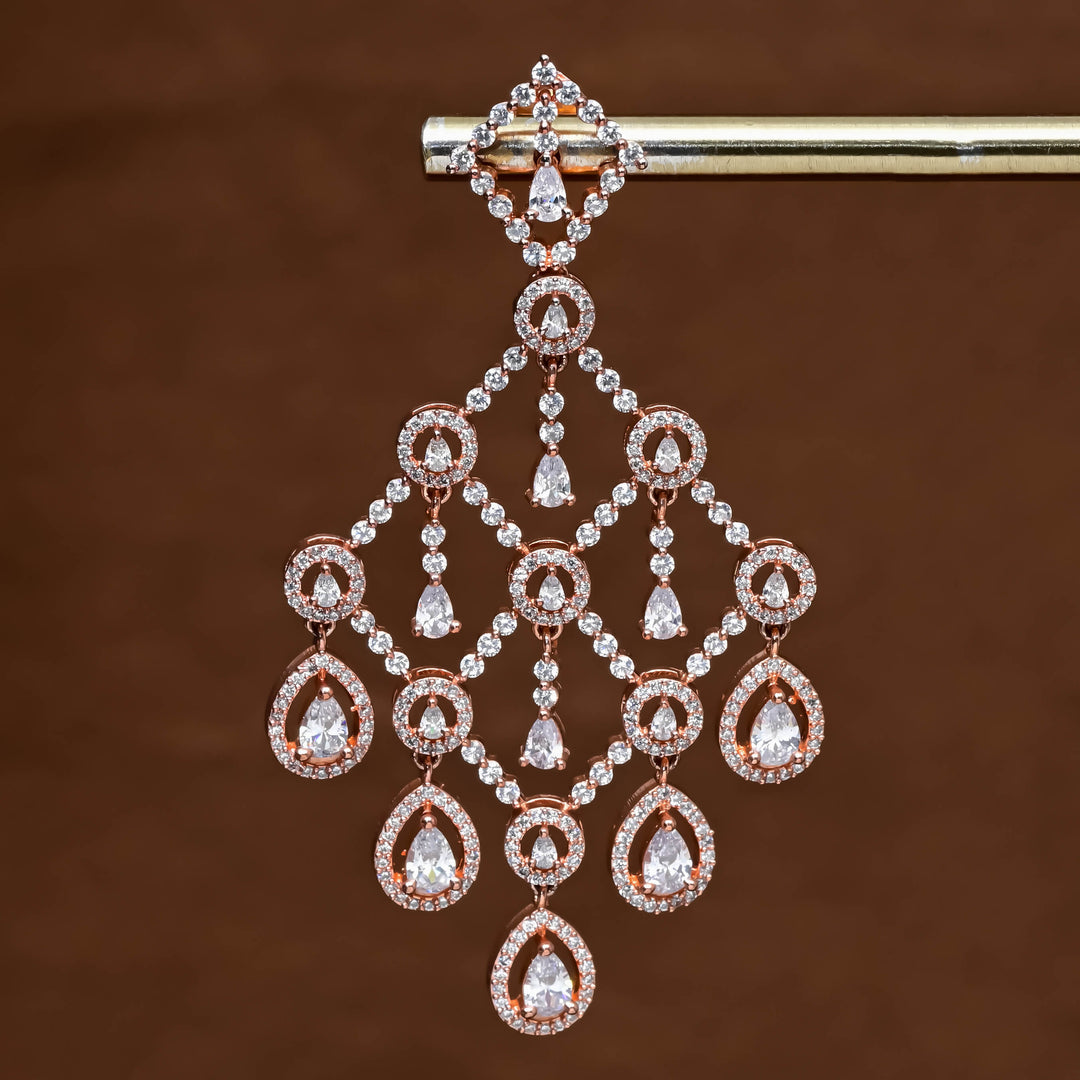 CZ Rose Gold Earrings
