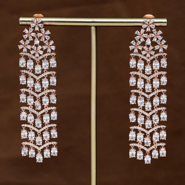 CZ Rose Gold Earrings