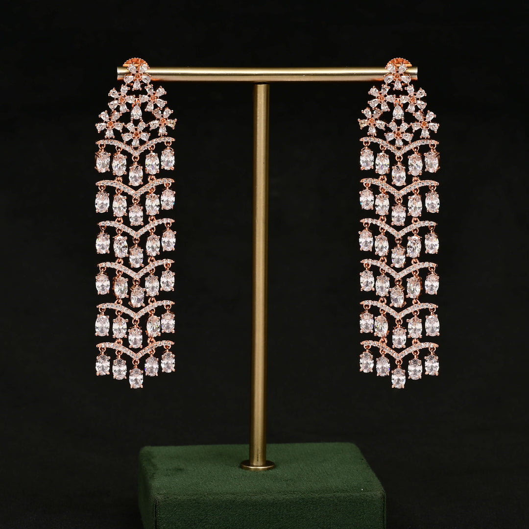 CZ Rose Gold Earrings