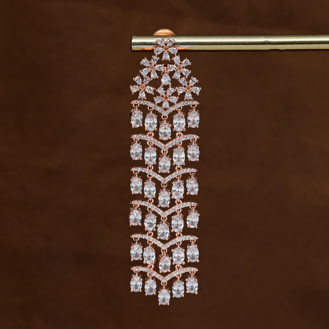 CZ Rose Gold Earrings