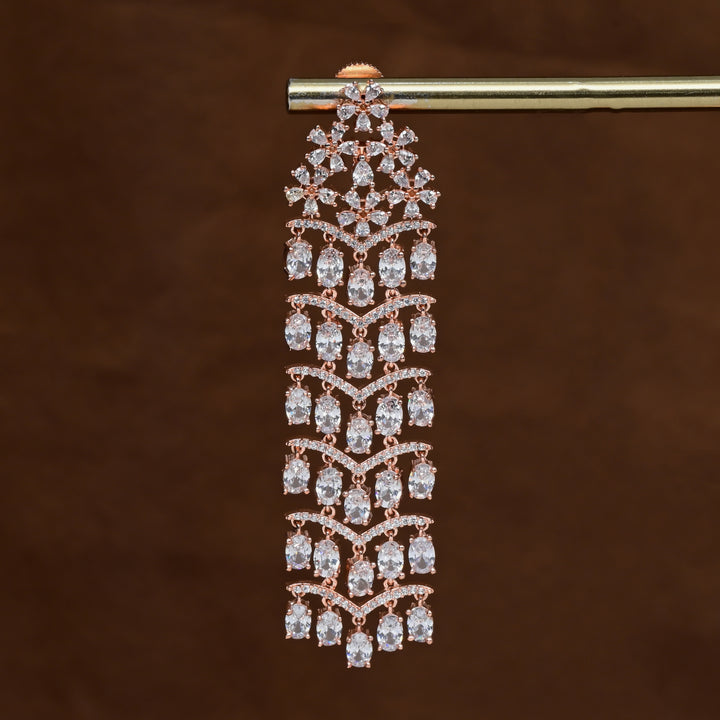 CZ Rose Gold Earrings
