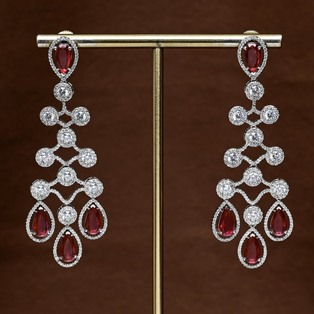 CZ White Gold Earrings