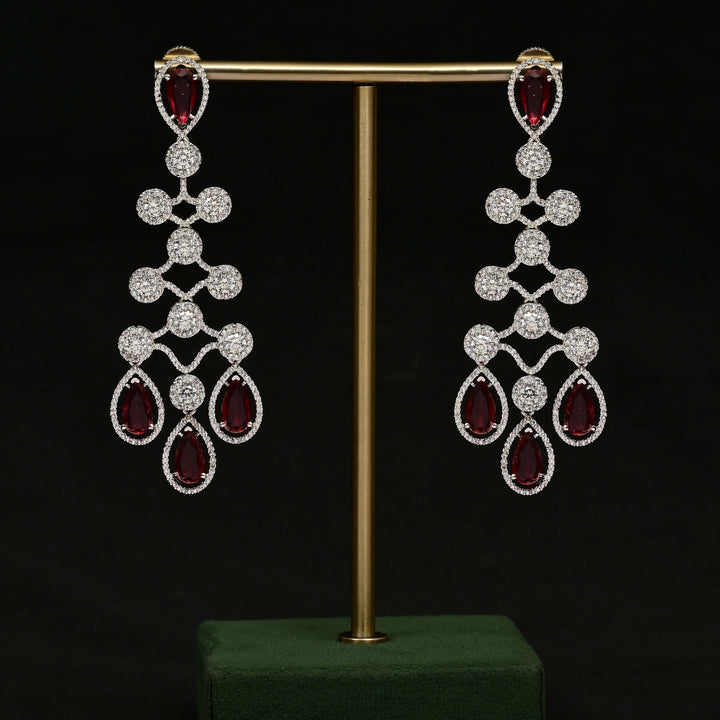 CZ White Gold Earrings