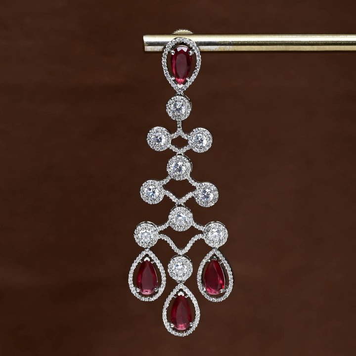 CZ White Gold Earrings
