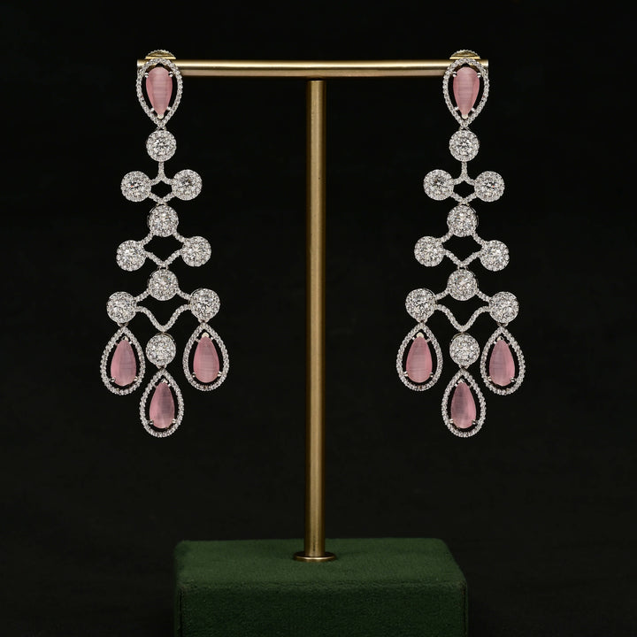 CZ White Gold Earrings
