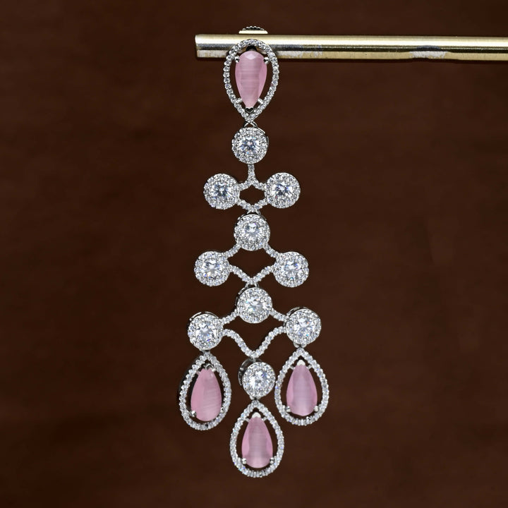 CZ White Gold Earrings