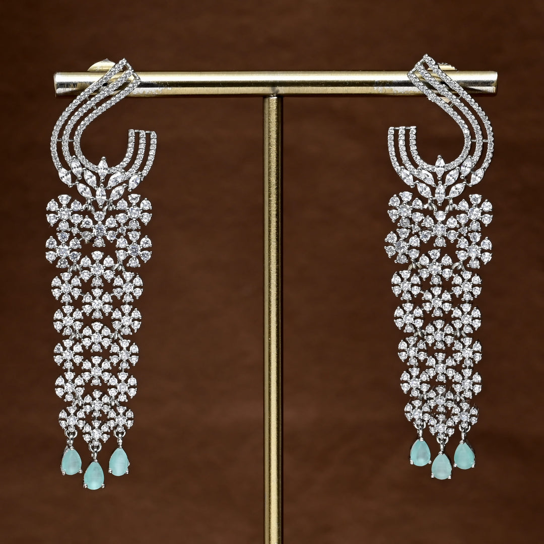 CZ White Gold Earrings