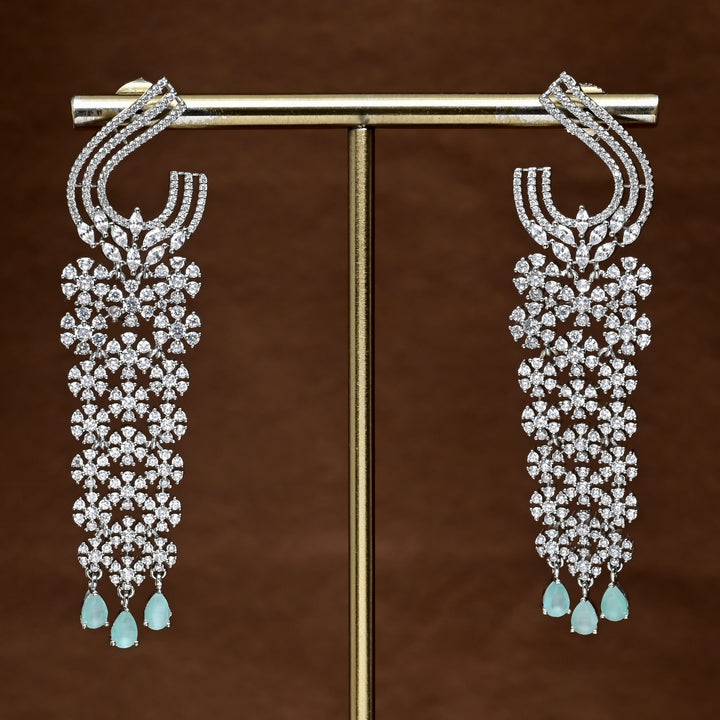 CZ White Gold Earrings