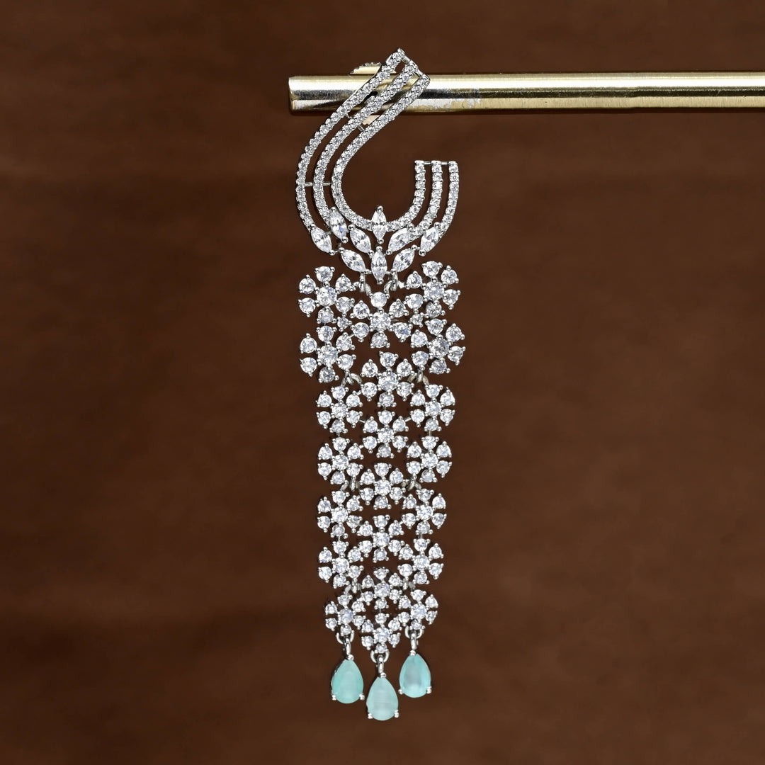 CZ White Gold Earrings