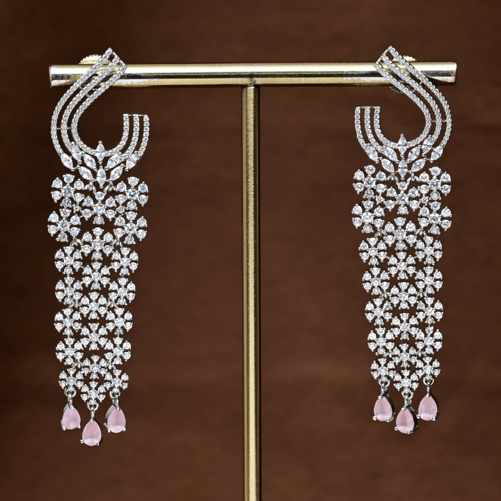 CZ White Gold Earrings