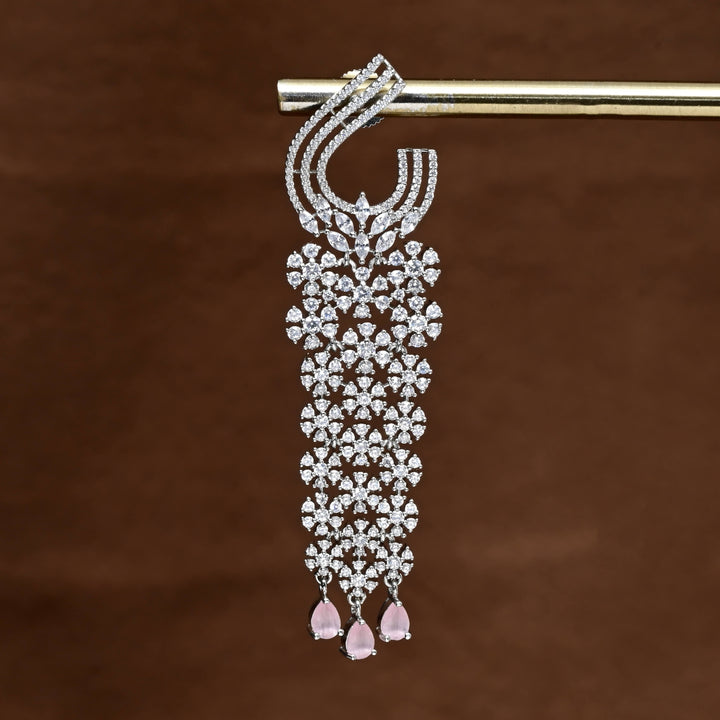 CZ White Gold Earrings
