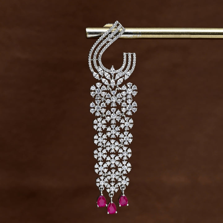 CZ White Gold Earrings