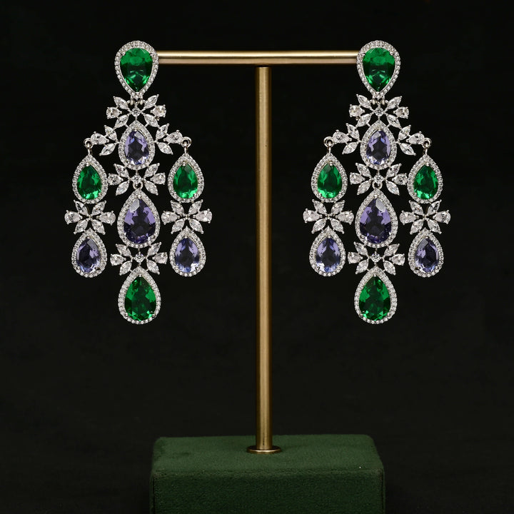 CZ White Gold Earrings