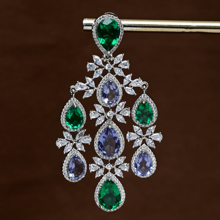 CZ White Gold Earrings