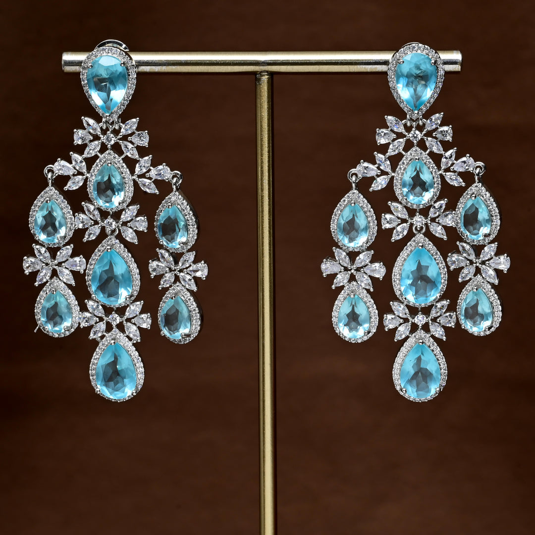 CZ White Gold Earrings