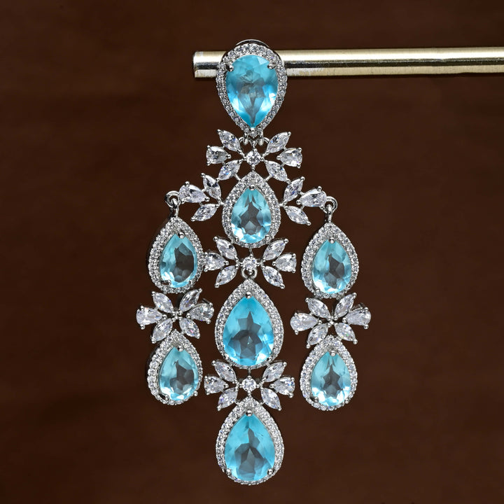 CZ White Gold Earrings