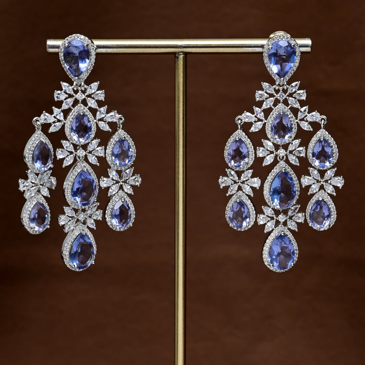 CZ White Gold Earrings