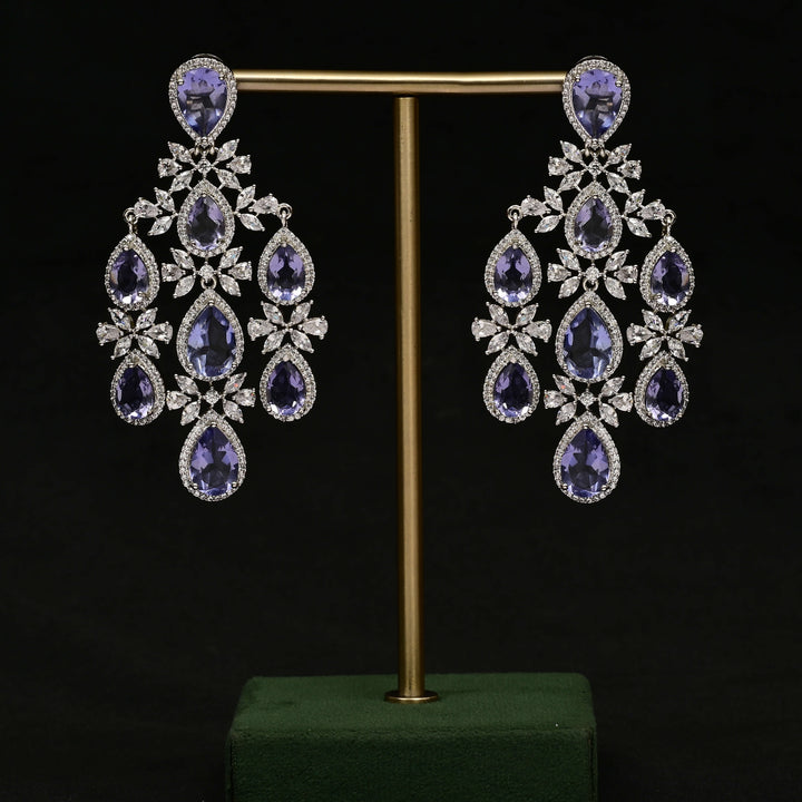 CZ White Gold Earrings