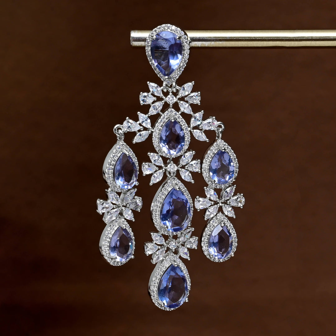 CZ White Gold Earrings