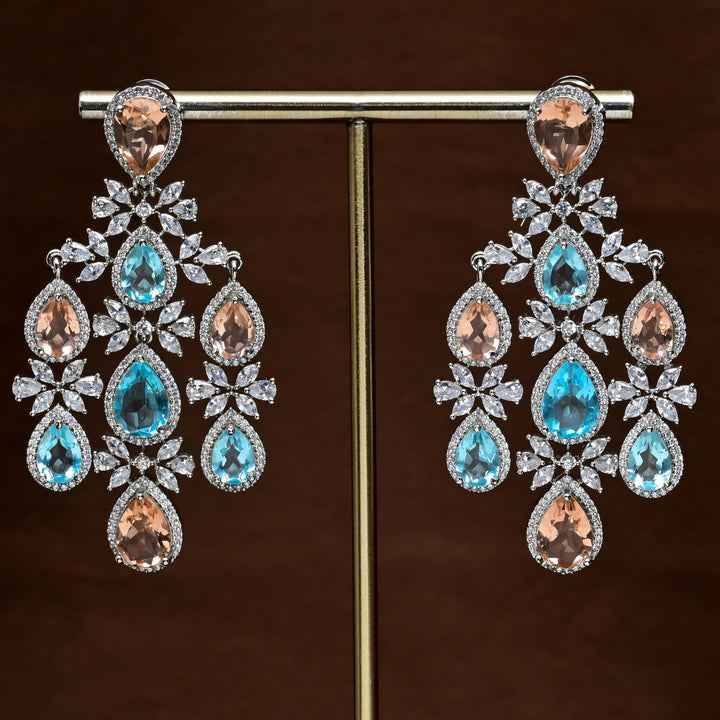 CZ White Gold Earrings