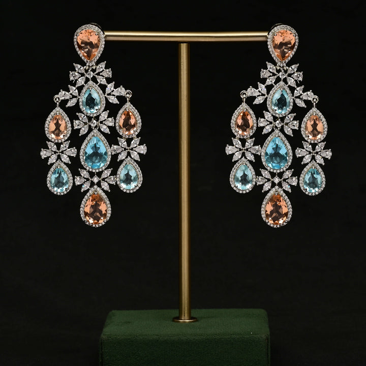CZ White Gold Earrings