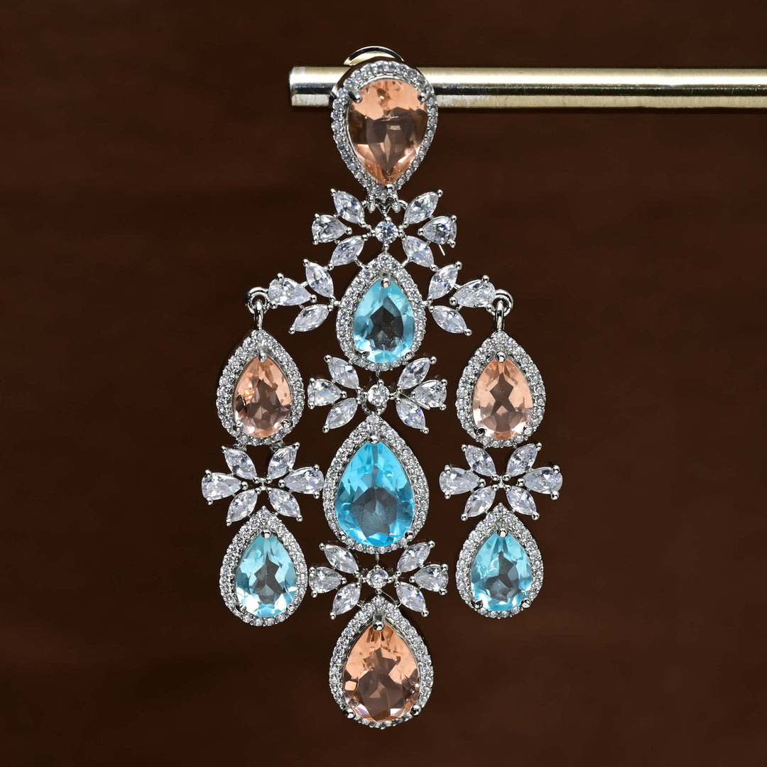 CZ White Gold Earrings