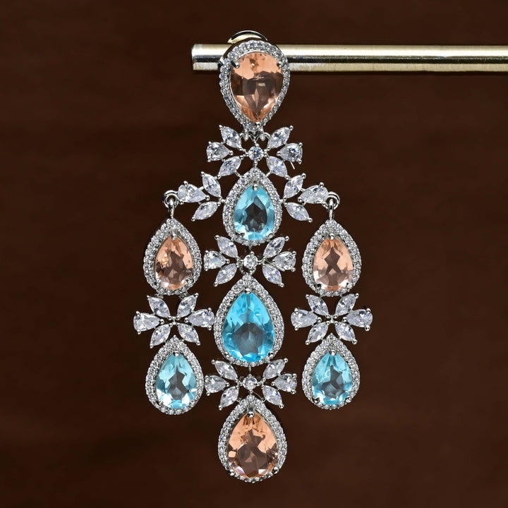 CZ White Gold Earrings