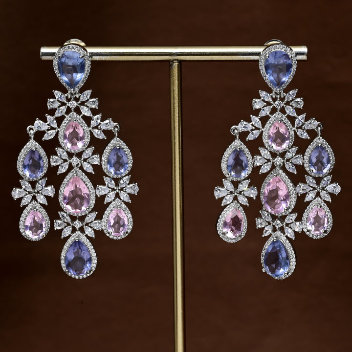 CZ White Gold Earrings