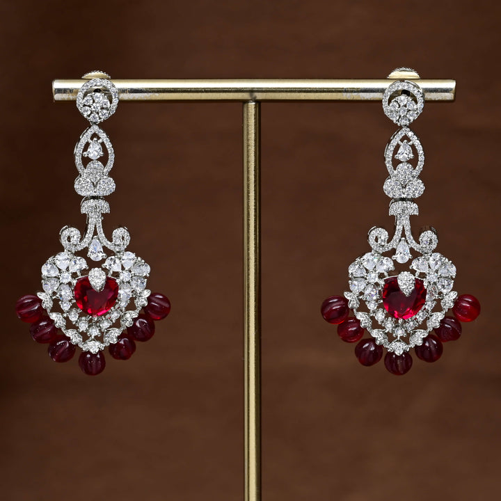CZ White Gold Earrings