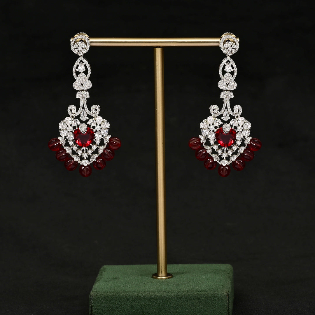 CZ White Gold Earrings