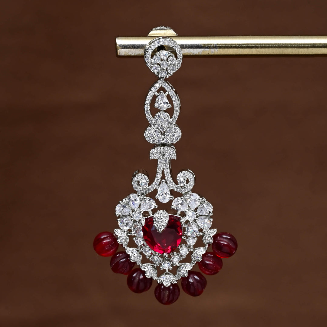 CZ White Gold Earrings