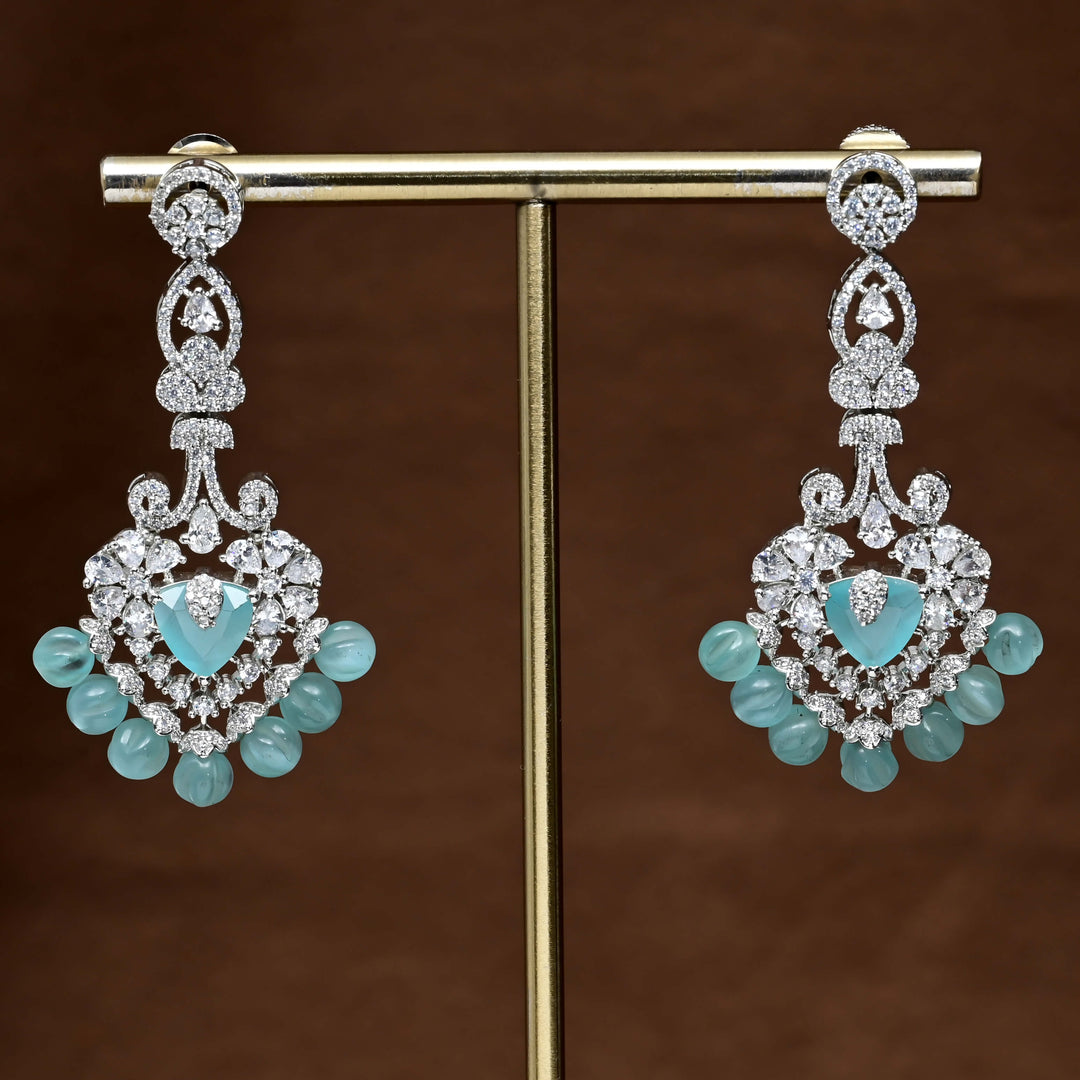CZ White Gold Earrings