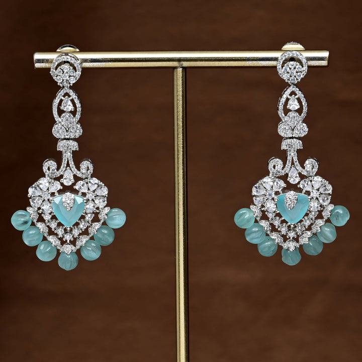 CZ White Gold Earrings