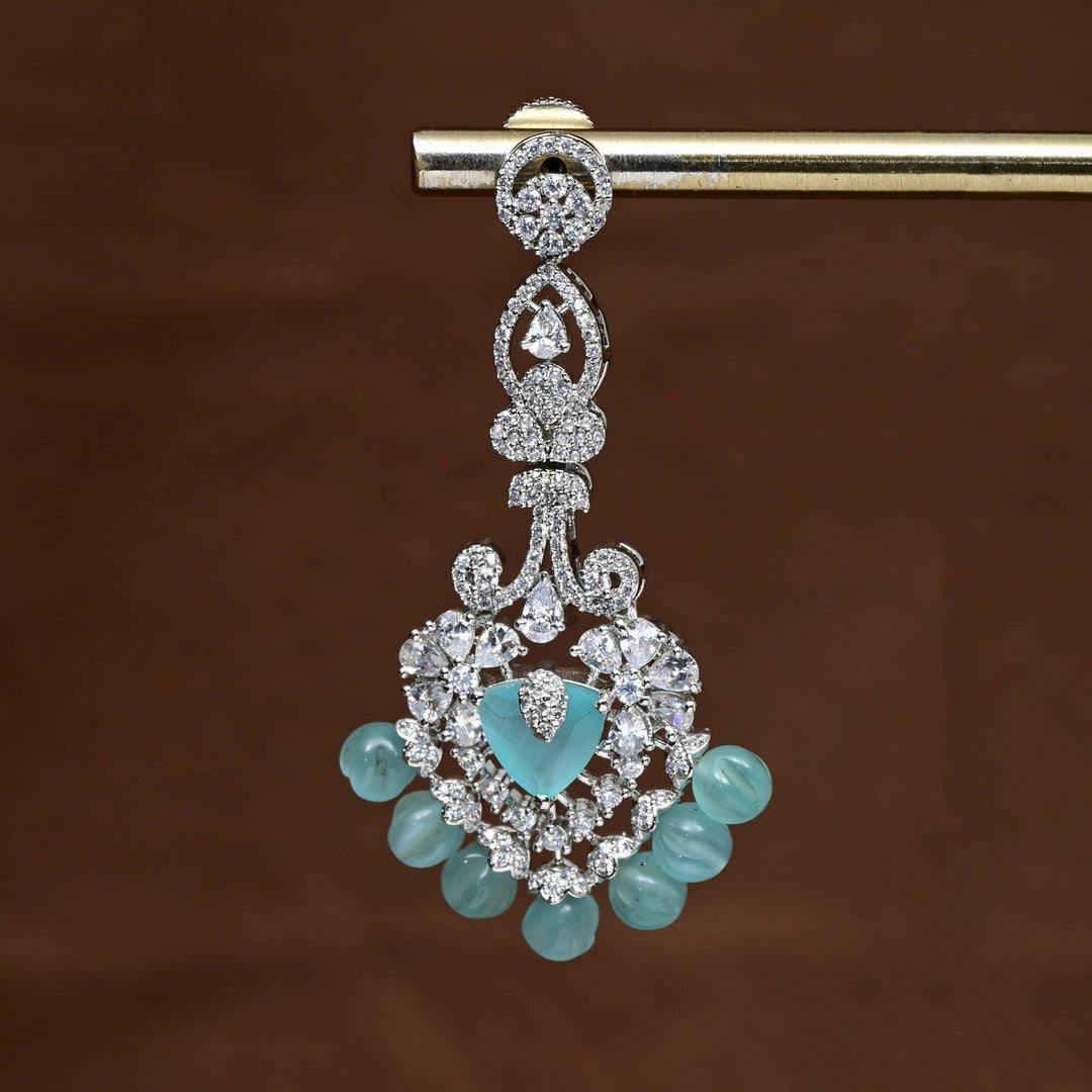 CZ White Gold Earrings