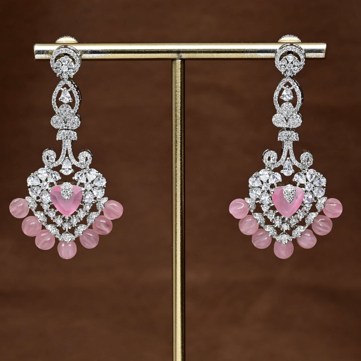 CZ White Gold Earrings