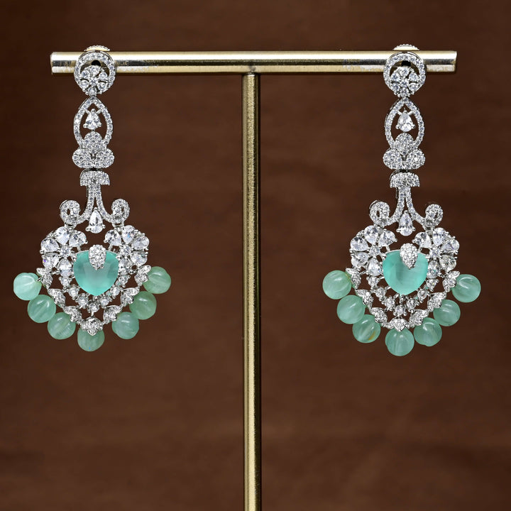 CZ White Gold Earrings