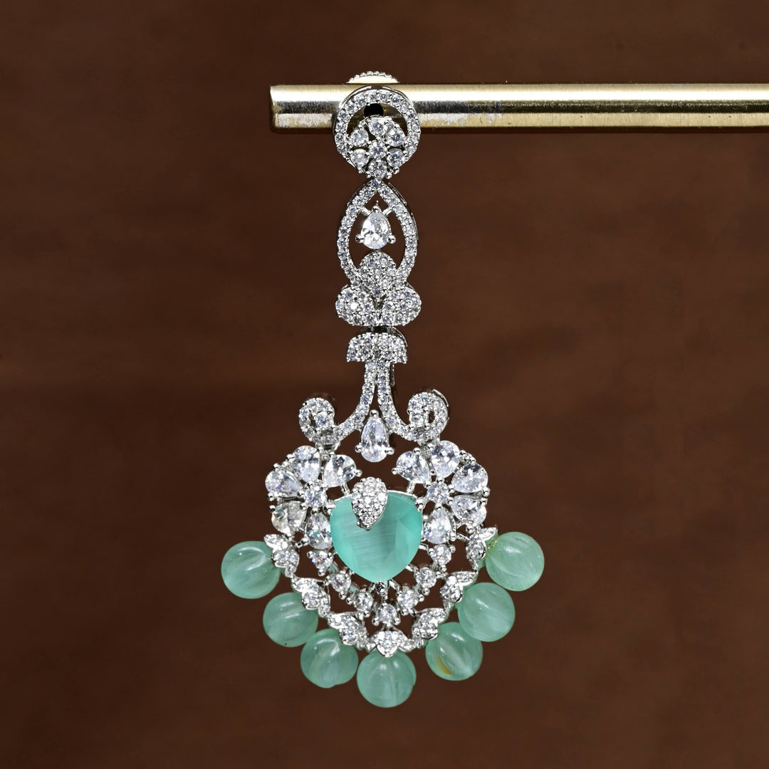 CZ White Gold Earrings